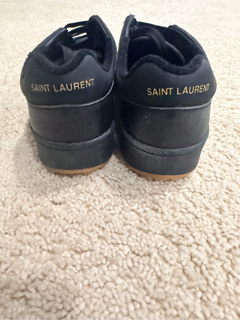‼️ LOWEST PRICE ‼️ Saint Laurent Black Sneakers with Gold Logo - Picture 2 of 4